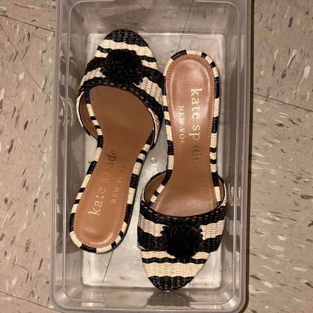 Kate Spade Black and Cream Espadrilles - Picture 1 of 3
